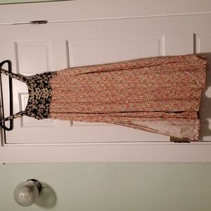 Natural Life Patti Side Slit Maxi Dress - Charcoal Pink Size M